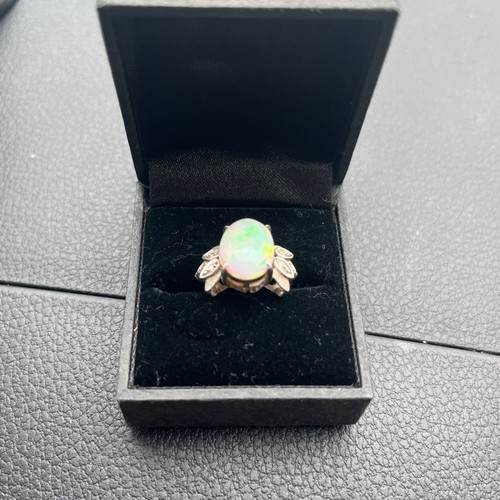 オパール リング メレダイヤ Pt800