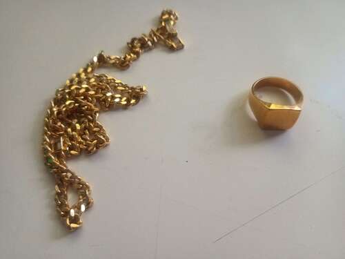 ネックレス30g.印台10g K18