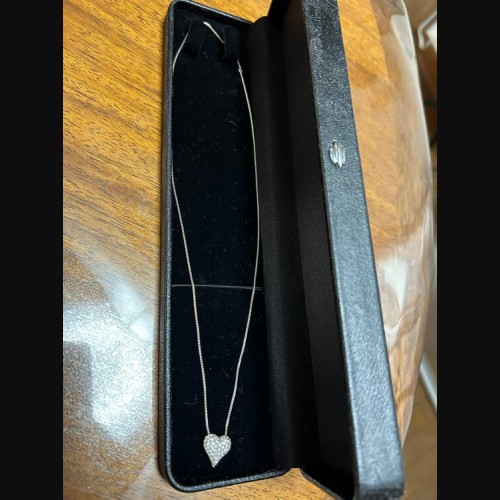 K18WG ハートネックレス ダイヤ0.70ct