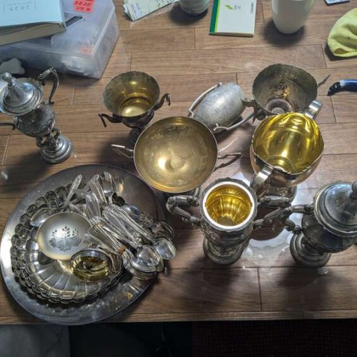 銀皿、銀スプーン、銀杯等