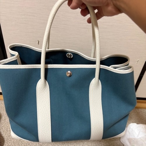 ガーデンパーティTPM ホワイト ブルーシャンブレー トワルオフィシェ