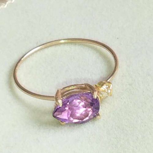 k10k18アメジストダイヤモンドコンビリング
