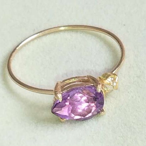 k10k18アメジストダイヤモンドコンビリング