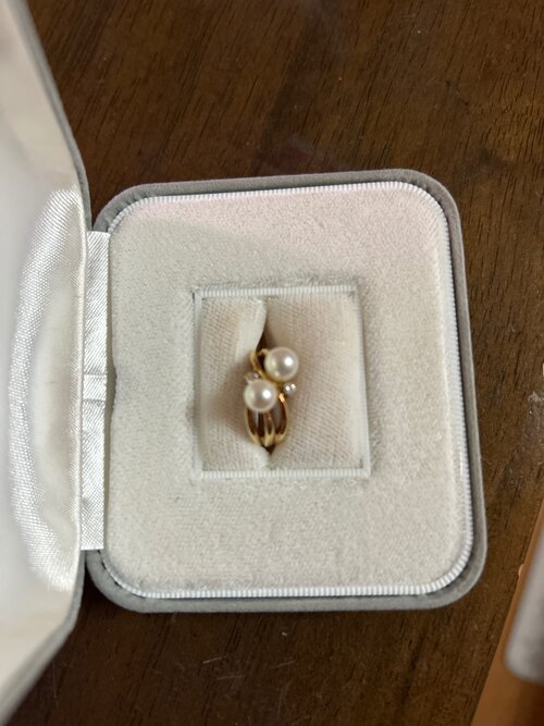 18K パール　ダイアの指輪