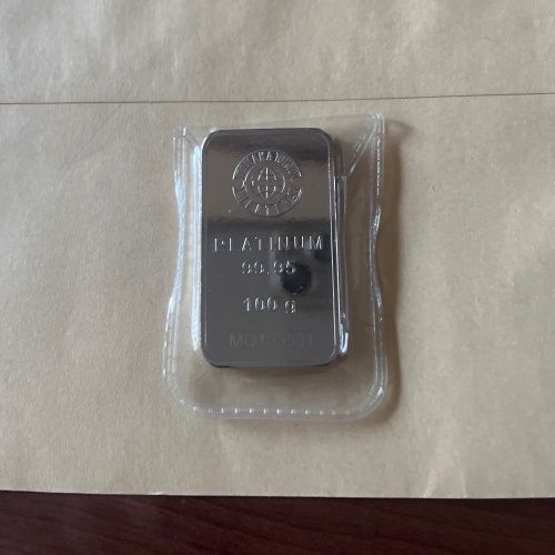 田中貴金属プラチナ100g地金の画像