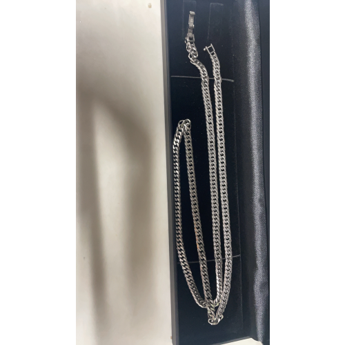 プラチナ850 50g ネックレス　6面ダブル　60cmの画像