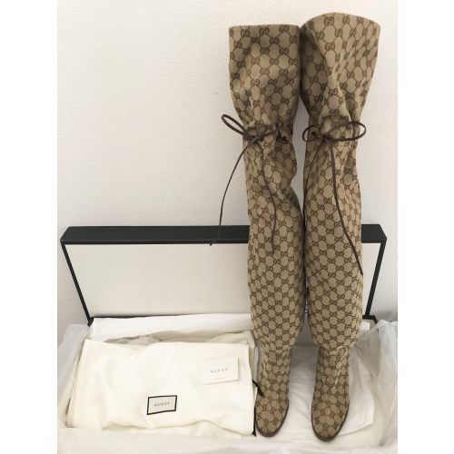 オリジナルGGキャンバスオーバーザニーブーツ　ベージュの画像