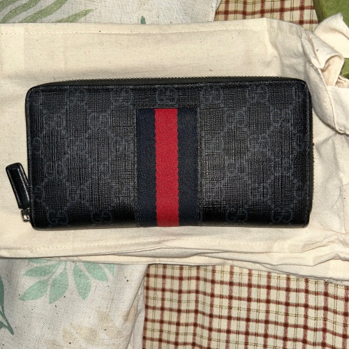 長財布ラウンドファスナー メンズ ブランド GUCCI GGスプリーム ジップアの画像
