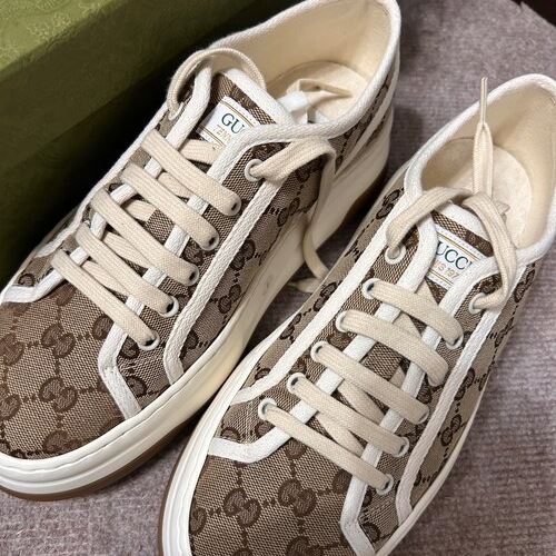 GGキャンバス ローカットスニーカー ベージュ