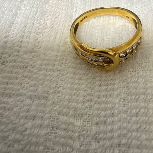 18金リング、バケットミックスカット ラウンドブリリアントカット