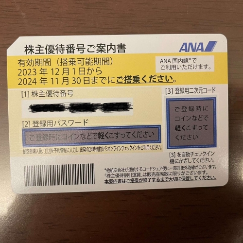 ANA株主優待券　2024.11.末