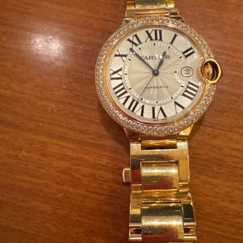 カルティエ バロンブルー 42ダイヤ、ピンクゴールド