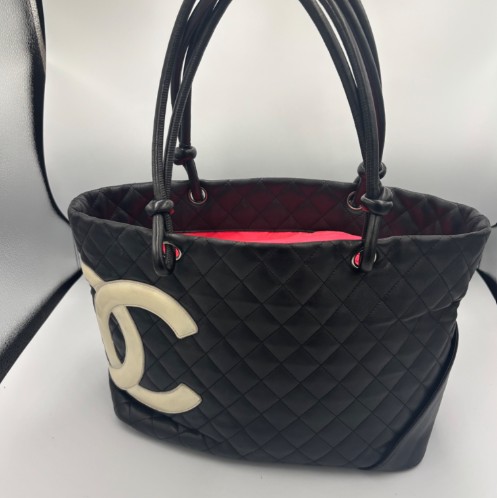 シャネル トートバッグ カンボン ラムスキン ブラック