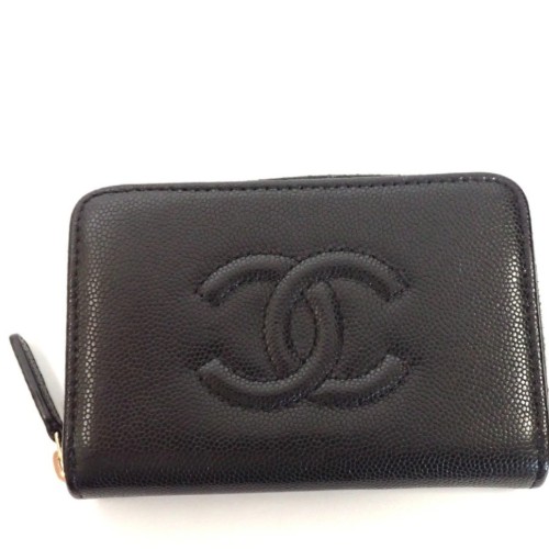 シャネル ジップ コインパース AP4658 キャビアスキン ブラック