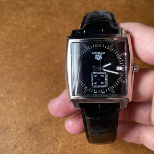 モナコ　文字盤-ブラック、ベルト-レザー　WAW131A WPZ6306