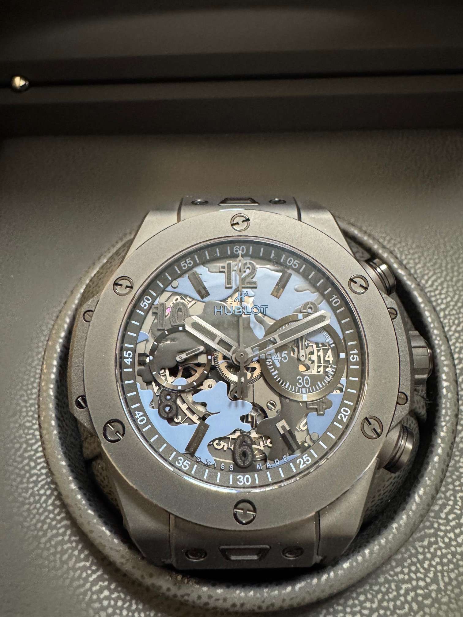 ウブロ ビッグバンウニコ オールブラックブルーカモの画像