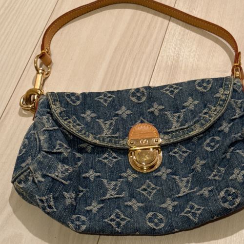 モノグラム　デニム　ミニプリティブルー