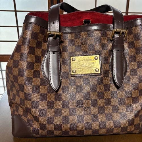 LOUIS VUITTON◆ハムプステッドMM_ダミエエベヌ_エベヌ/PVC/