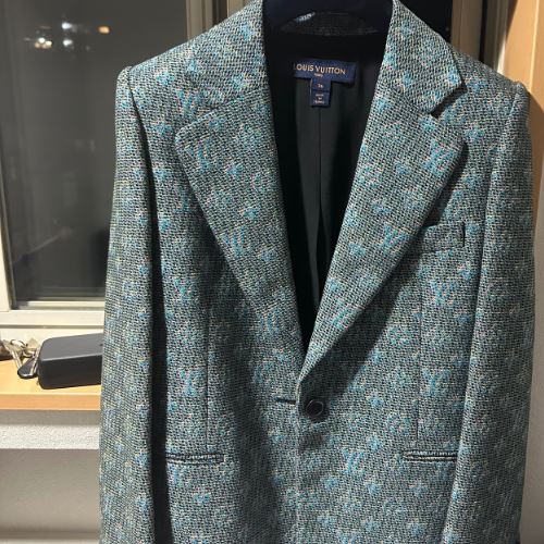 ルイヴィトン 19年 ウール テーラードジャケット 36 レディース グリーン