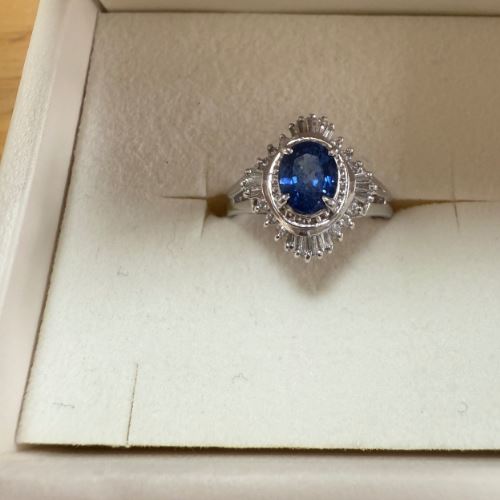 ブルーサファイアリング　pt900