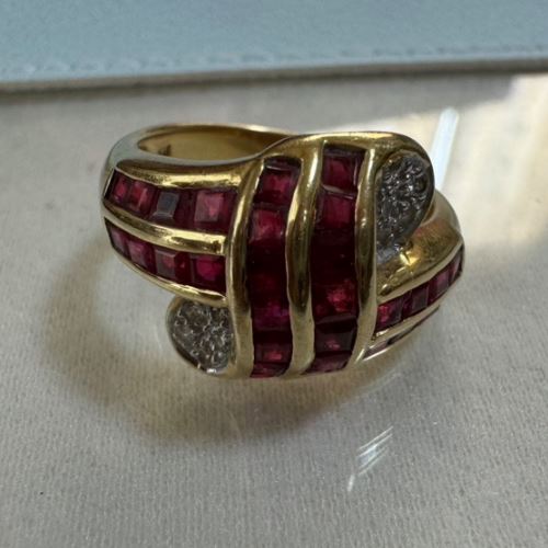 K18リング　ルビー　ダイヤ