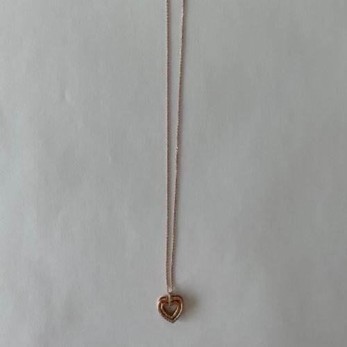 ミルフローラ K10PG ハートダイヤモンドネックレス