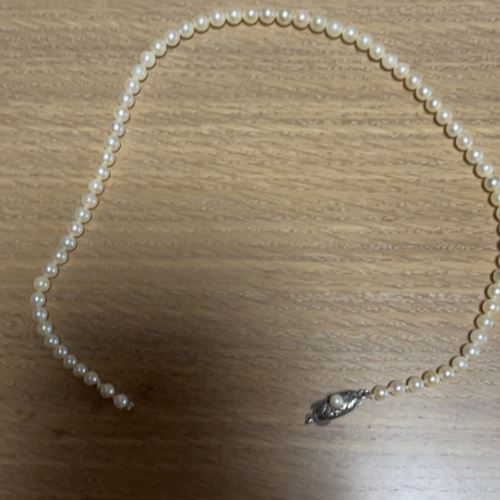 切れたパールネックレス