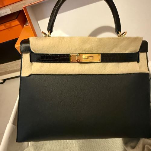 ケリー28 、外縫い、ケリータッチ ブラックマダム