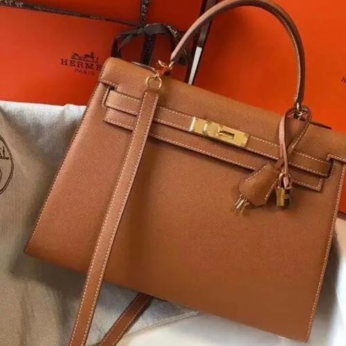 エルメス ケリー35 ピッグスキン ゴールド ゴールド金具