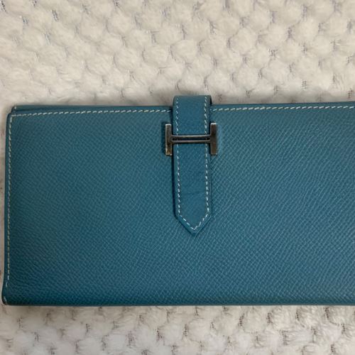 エルメス 財布 ベアン ブルージーン シルバー金具
