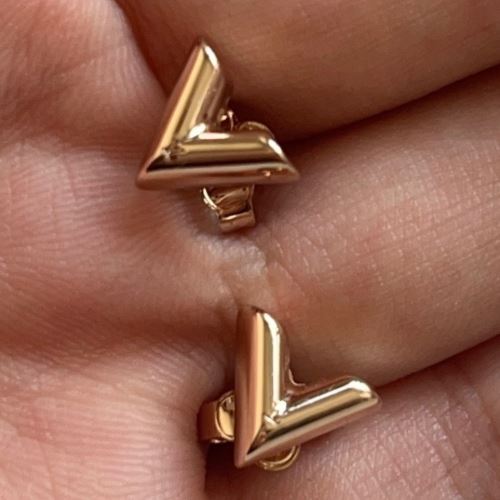 ルイヴィトン LOUIS VUITTON ピアス エセンシャル V ピンク ゴー