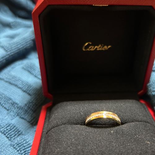 ヴァンドーム ルイ カルティエ ウェディングリング、幅3.5MM、パヴェセッティ