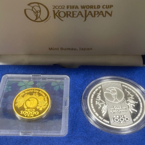 2002 FIFAワールドカップ記念１万円金貨幣・千円銀貨幣プルーフ貨幣セット