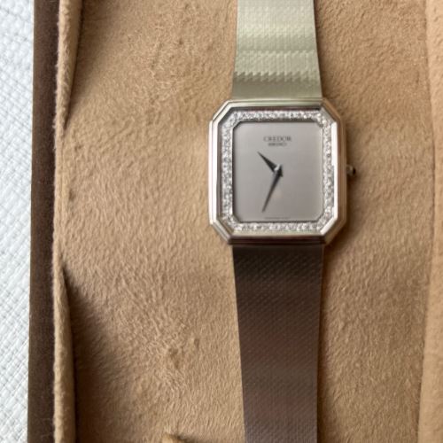 セイコー その他 セイコー SEIKO 9300-5090 クレドール K18WG スクエア ダイヤベゼル