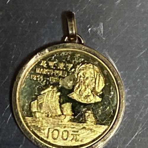 中国金貨1983マルコポーロ100元11.2g枠k18トップ