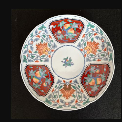 有田焼 其泉窯 草花果実文 盛皿 化粧箱有り