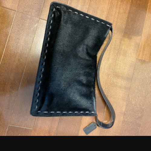 COACH コーチ ショルダーバック 黒 皮/ハラコ