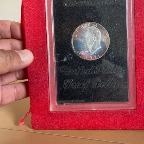 1971年発行のアイゼンハワー1ドルプルーフ大型銀貨