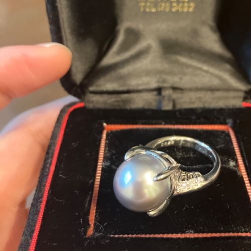 真珠とダイヤのプラチナリング