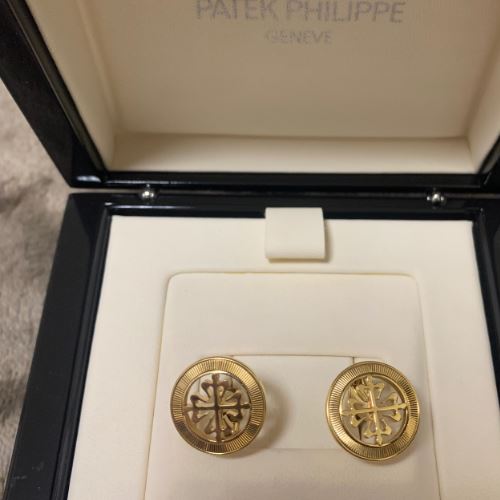 パテックフィリップ カフス カラトラバ 十字 カフスリンク ギヨシェ K18YG