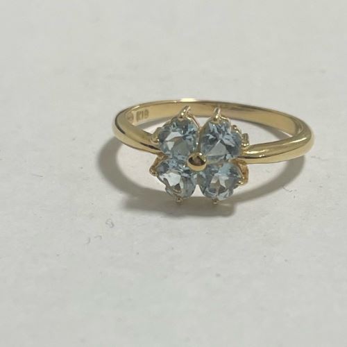 K18 アクアマリン付き指輪