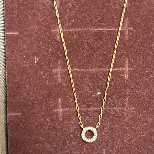 K10YGレイヤー ダイヤモンド サークル ネックレス