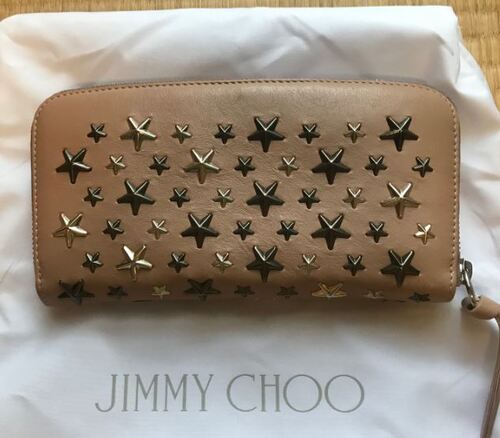 ジミーチュウスタッズラウンドジップ長財布