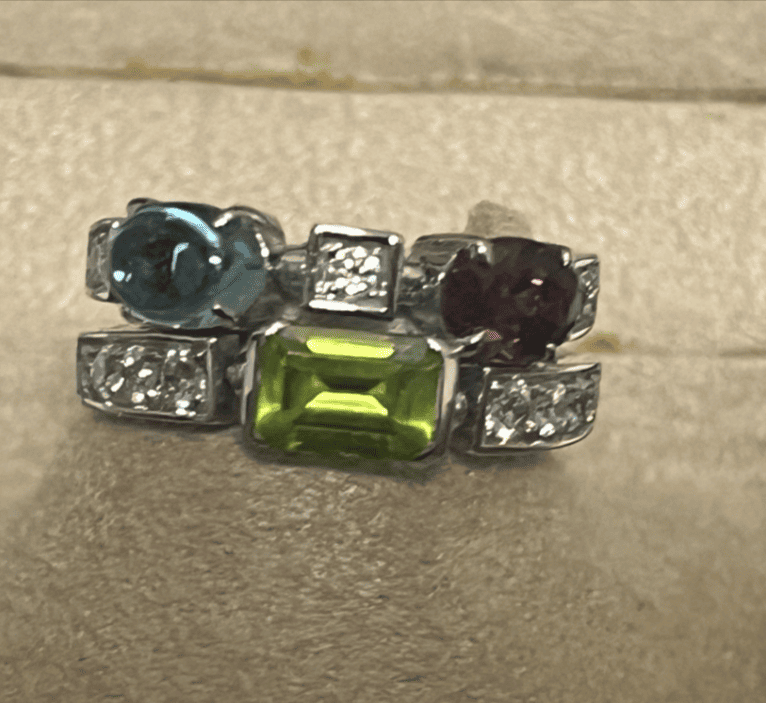 BVLGARI アレグラ マルチカラーストーン ダイヤモンドリング ホワイトゴールド