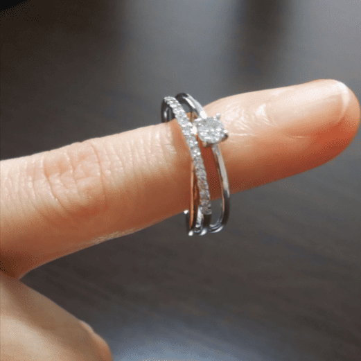 4℃ ホワイトゴールドリング ダイヤモンド0.25ct付