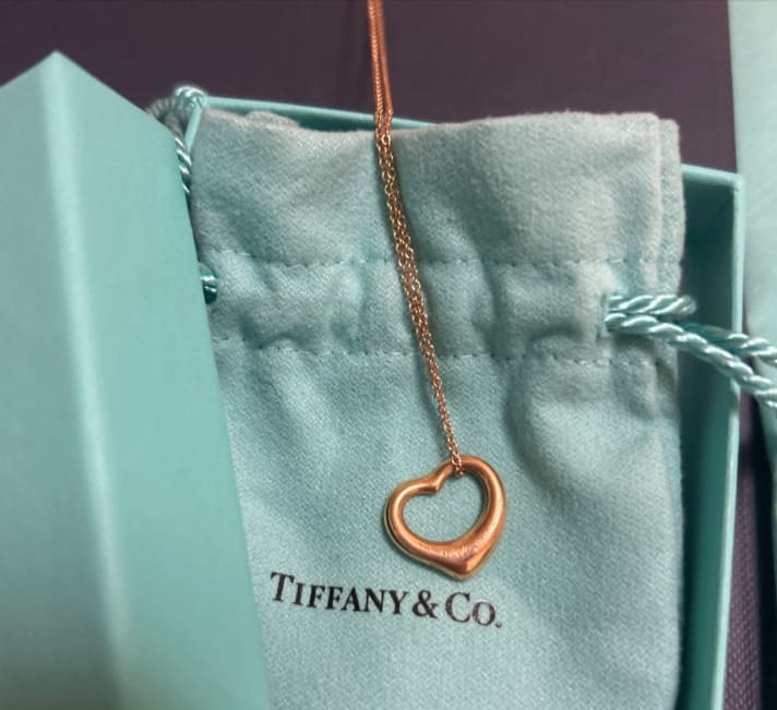 ティファニーオープンハート　ピンクゴールド１６m