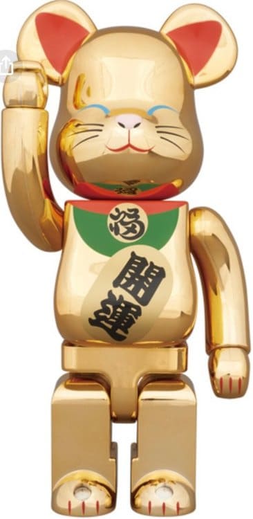 ベアブリック400%×招き猫金メッキ弐