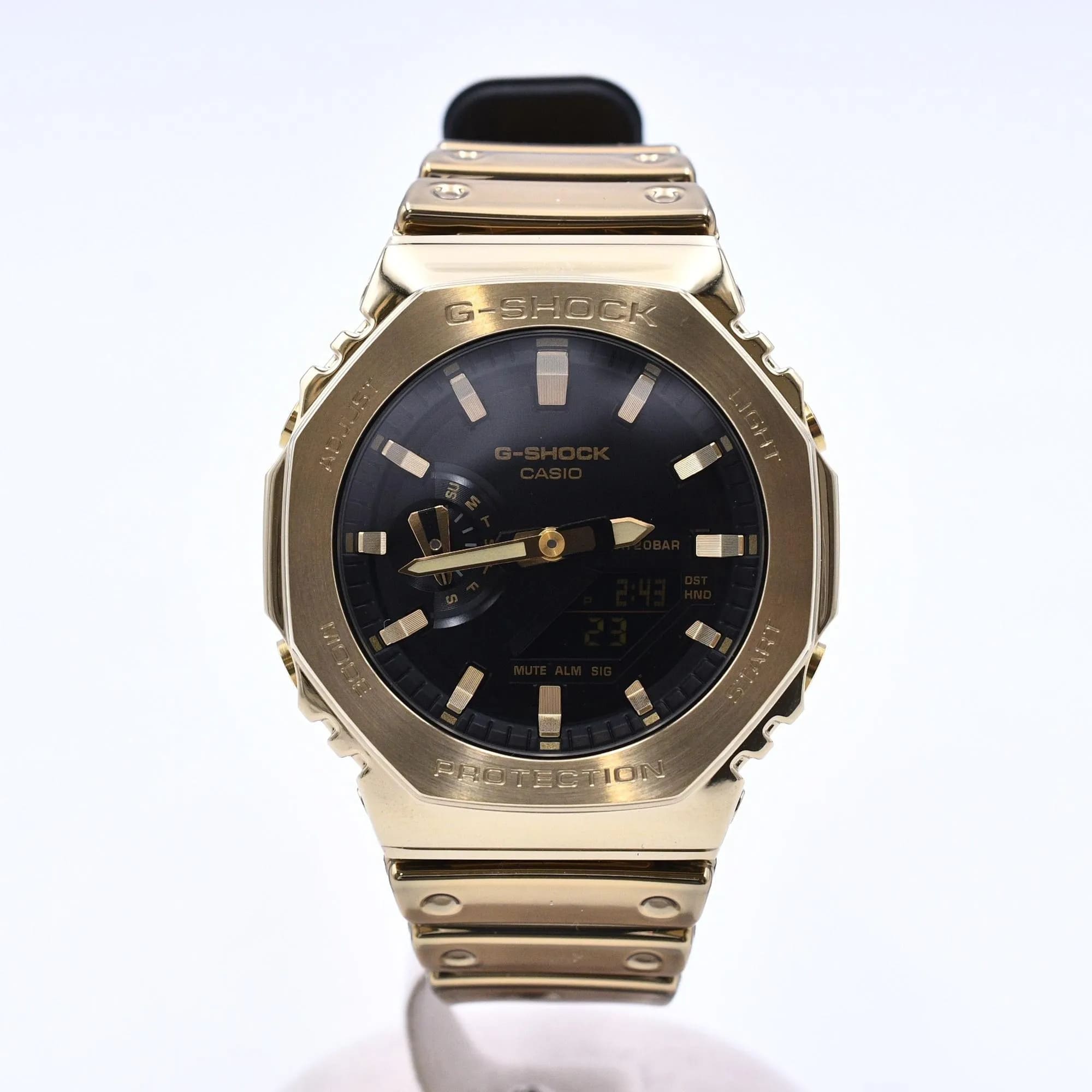 カシオ G-SHOCK メタリックシリーズ デジタル×アナログ文字盤 SS×ラバ―/QZ GM-2100YMG-9AJF