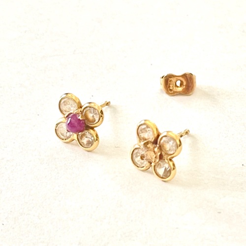 ルビー・ダイヤ付き K18 ピアス