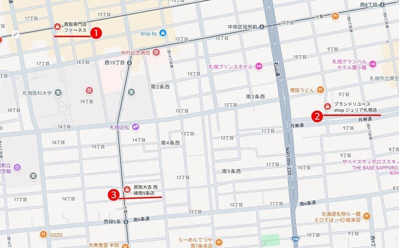 西11丁目・西18丁目・旭ヶ丘周辺